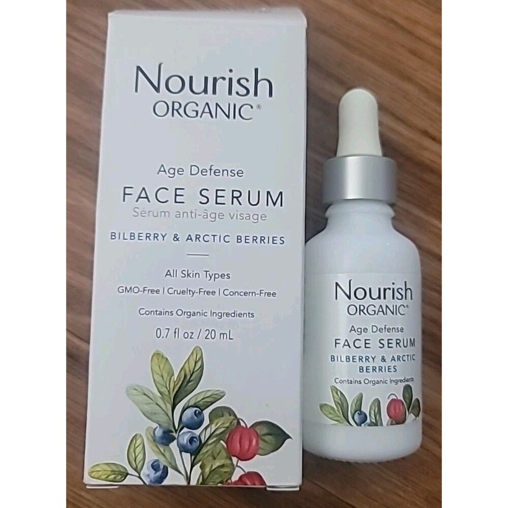 Nourish Organic Age Defense Face Serum Contains Organic Ingredients 0.7 Fl Oz